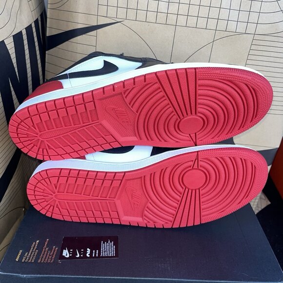 NEW Nike Air Jordan 1 Low Bred Toe Gym Red Black 553558-161 Men Size 13 main image 3